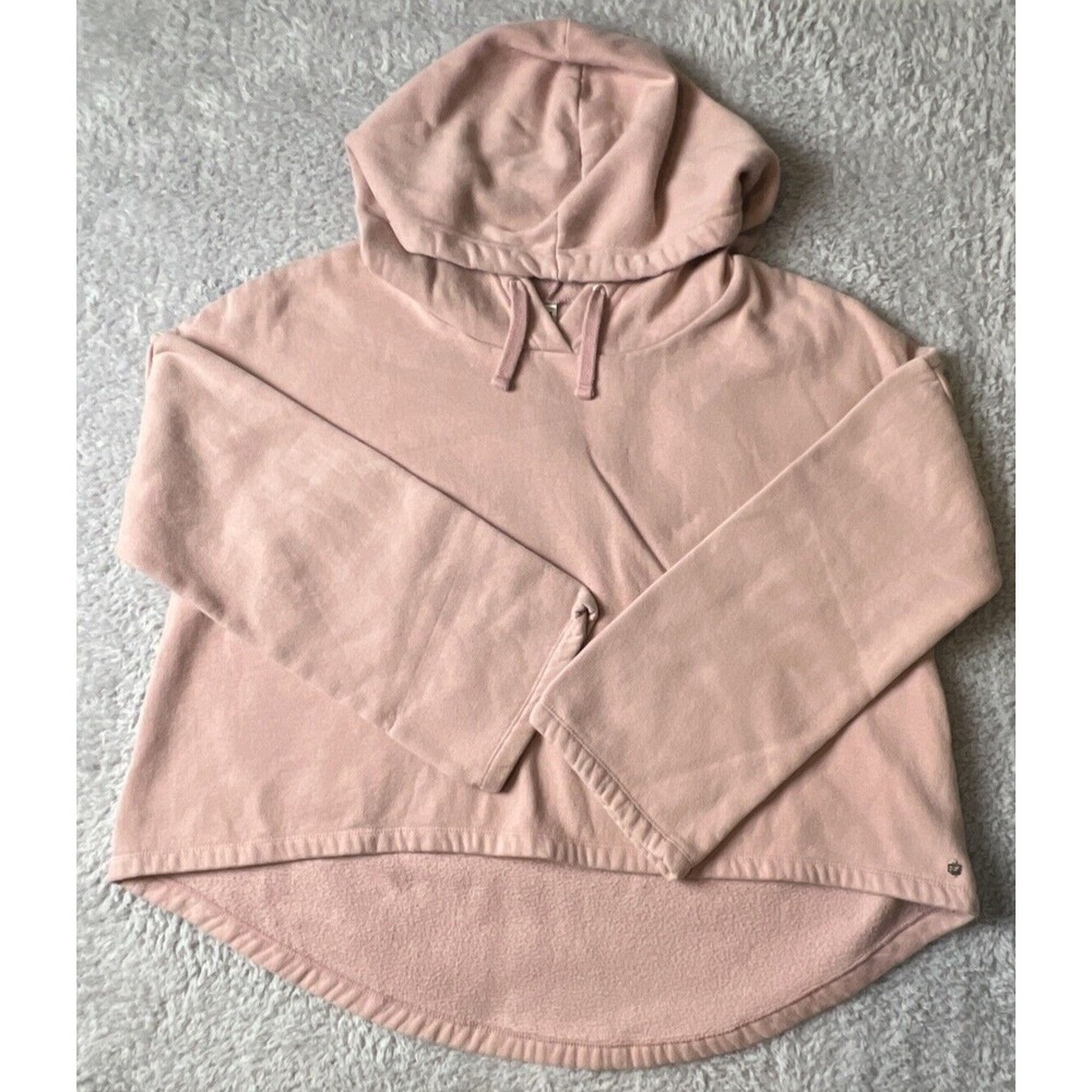 Fabletics Hoodie Womens XL Pink Pullover Sweatshirt‎ Long Sleeve High Low Hem